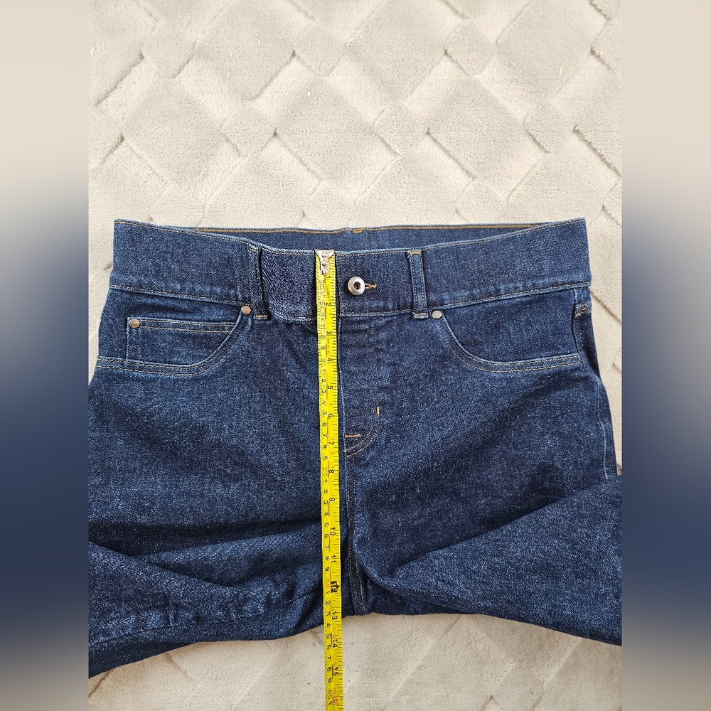 Spanx Shape EveryWear FLARE Raw Indigo Jeans Womens 1X Pull On Stretch - Picture 7 of 11